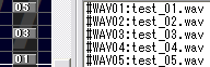 #WAV02 と #WAV04 はメインパネル上に 1 個も配置されていない。